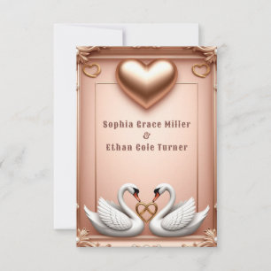 💍 Rose Gold swans Wedding Decor 💍 Save The Date