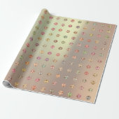 Rose Gold Swarovski Crystals Mint Copper Pink Wrapping Paper (Unrolled)