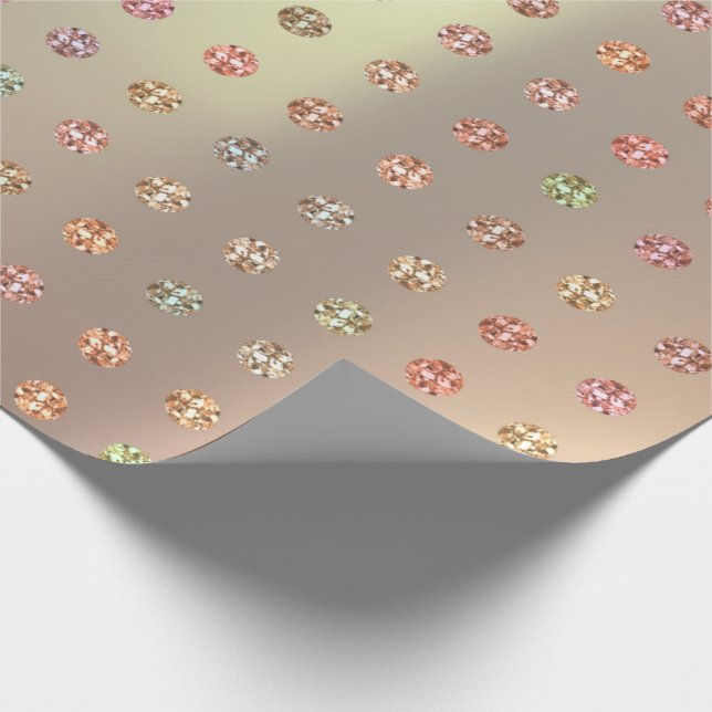 Rose Gold Swarovski Crystals Mint Copper Pink Wrapping Paper (Corner)