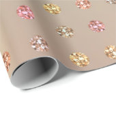 Rose Gold Swarovski Crystals Mint Copper Pink Wrapping Paper (Roll Corner)