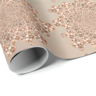 Rose Gold Swarovski Crystals Spiral Infinity Coppe Wrapping Paper