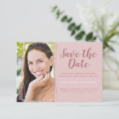 Rose Gold Sweet 16 Birthday Save the Date Invitation (Standing Front)