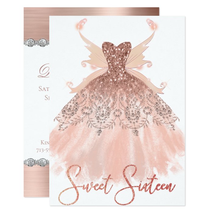 rose gold dress for sweet 16