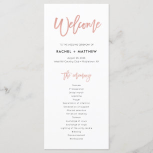 Rose Gold Sweet Fairytale Wedding Ceremony Program