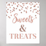 Rose Gold Sweets &amp; Treats Dessert Table Poster at Zazzle