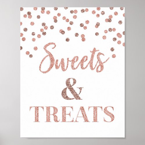 Rose Gold Sweets  Treats Dessert Table Poster