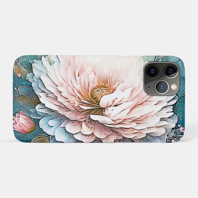 Rose Gold Teal Bloom Art Case-Mate iPhone Case (Back (Horizontal))