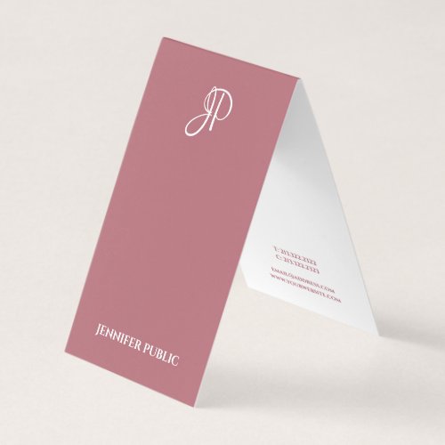 Rose Gold Template Modern Monogram Elegant Simple Business Card