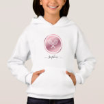 Rose Gold Tennis Rackets Kids Player&#39;s Name Cute  Hoodie at Zazzle