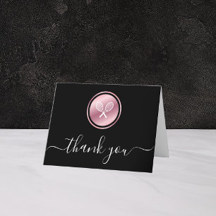 Rose Gold Tennis Thank You Card