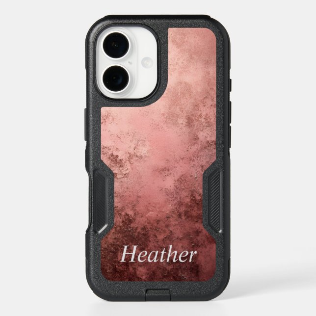 Rose Gold Textured Background Otterbox Case (Back)