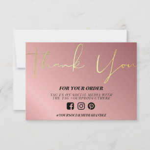 Rose Gold Thank you Custom Media Insert
