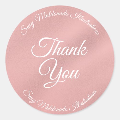 Rose Gold Thank You Sticker