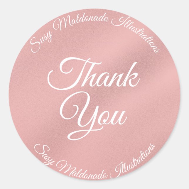 Rose Gold Thank You Sticker (Front)