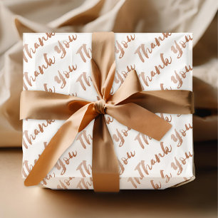 Rose Gold Thank You Tissue Brush Script Typography Tissue Paper