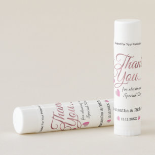 Rose Gold Thank You Wedding Party Favors   Lip Balm
