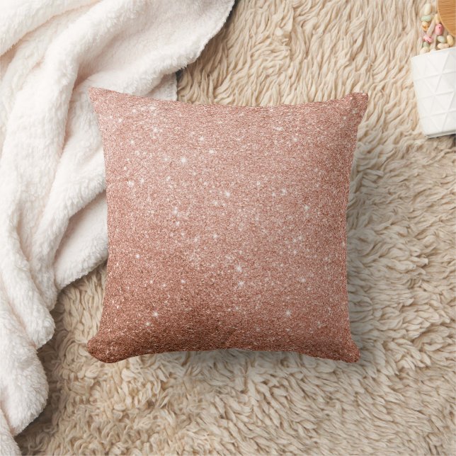 Rose Gold Throw Pillow (Blanket)