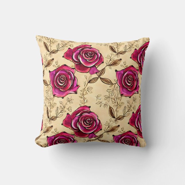 Rose Gold Throw Pillow (Front)