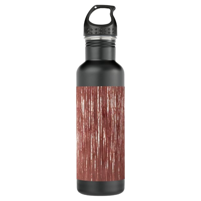 Rose Gold Tinsel Stripes Stainless Steel Water Bottle (Front)