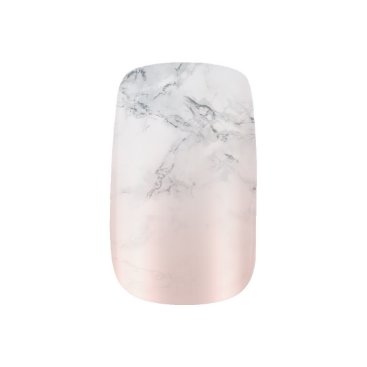 Rose gold to white marble ombre gradient minx nail art