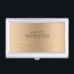Rose-Gold Tones Background With Metallic Look Business Card Case<br><div class="desc">Elegant modern geometric rose- gold tones background metallic texture print</div>