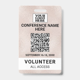 Rose Gold Trade Show Conference Event Badge