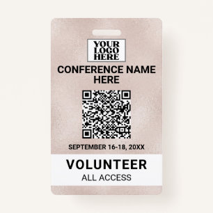 Rose Gold Trade Show Conference Event Badge