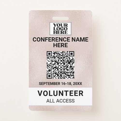 Rose Gold Trade Show Conference Event Badge