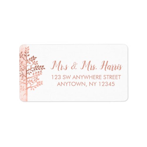 Rose Gold Tree of Life Bat Mitzvah Address Label