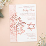 Rose Gold Tree of Life Bat Mitzvah Invitations<br><div class="desc">Modern faux rose gold Tree of Life Bat Mitzvah invitations. Easily personalize for your event. Designs are flat printed illustrations/graphics - NOT ACTUAL ROSE GOLD FOIL.</div>