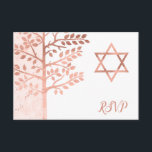 Rose Gold Tree of Life Bat Mitzvah RSVP Card<br><div class="desc">Modern faux rose gold Tree of Life Bat Mitzvah RSVP cards. Easily personalize for your event. Designs are flat printed illustrations/graphics - NOT ACTUAL ROSE GOLD FOIL.</div>