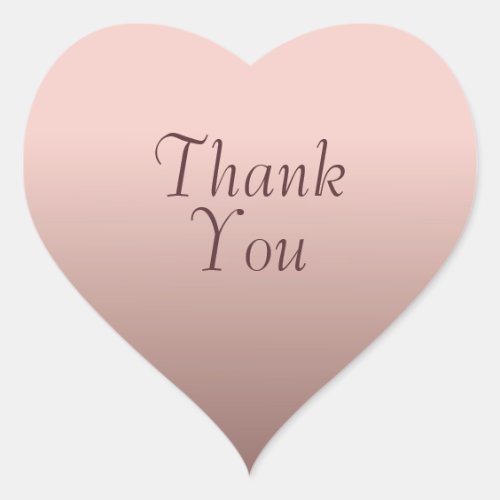 Rose Gold Trendy Template Thank You Text Heart Sticker