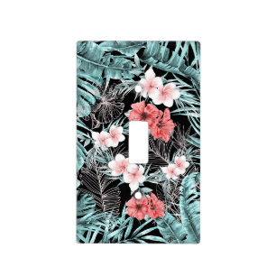 Rose Gold Tropical Botanical Island Paradise Chic Light Switch Cover