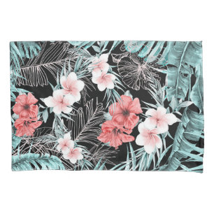 Rose Gold Tropical Botanical Island Paradise Chic Pillow Case