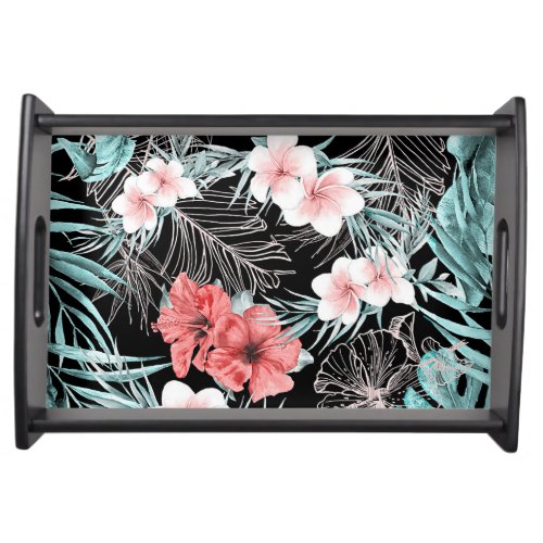 Rose Gold Tropical Botanical Island Paradise Chic Serving Tray