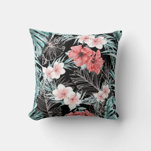 Rose Gold Tropical Botanical Island Paradise Chic Throw Pillow
