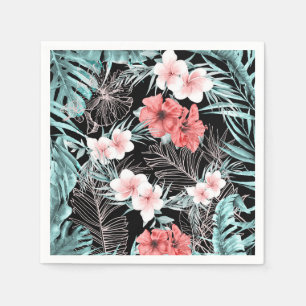 Rose Gold Tropical Elegant Botanical Island Luau Napkins