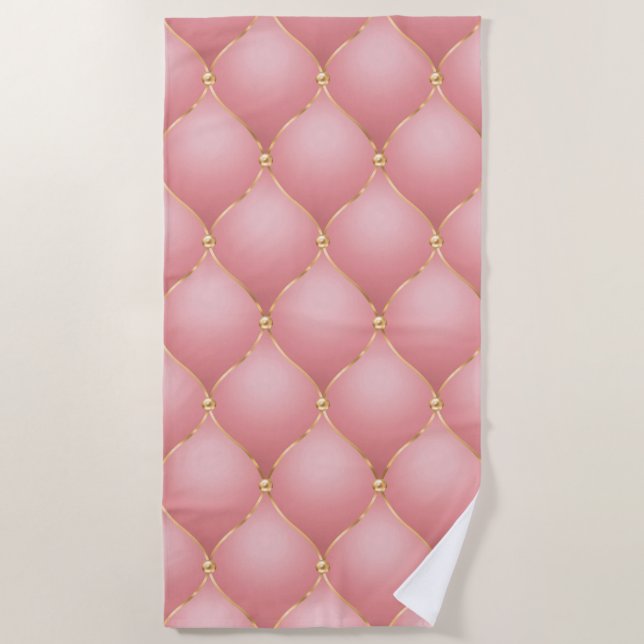 Rose Gold Tufted Beach Towel (Front)