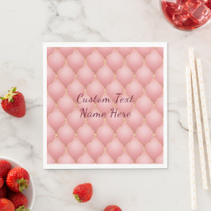 Rose Gold Tufted Napkins Personalized Custom Text