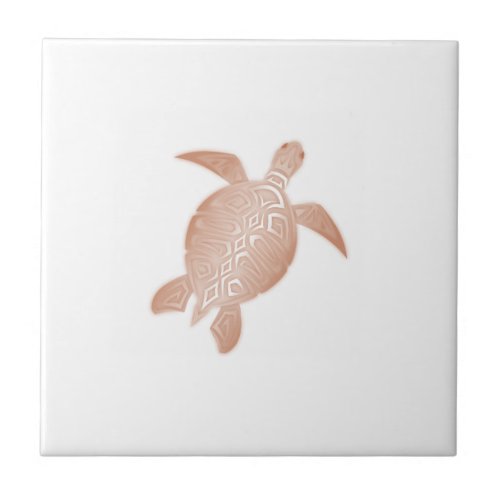 Rose Gold Turtle Ceramic Tile