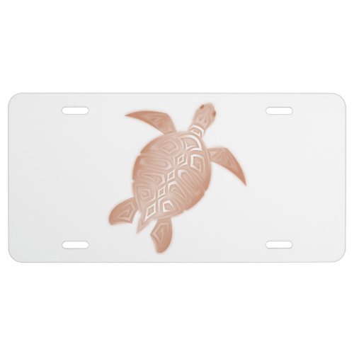 Rose Gold Turtle License Plate