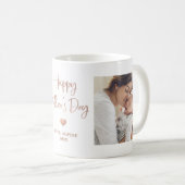 Rose Gold | Two Photo Script Happy Mother's Day Mu Coffee Mug (Front Right)