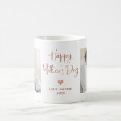 Rose Gold | Two Photo Script Happy Mother's Day Mu Coffee Mug (Center)