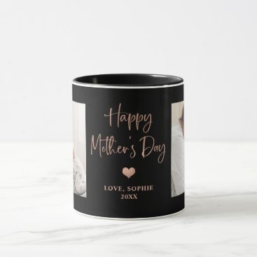 Rose Gold | Two Photo Script Happy Mother's Day Mug