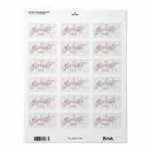 Rose gold typography marble graduation label (Full Sheet)