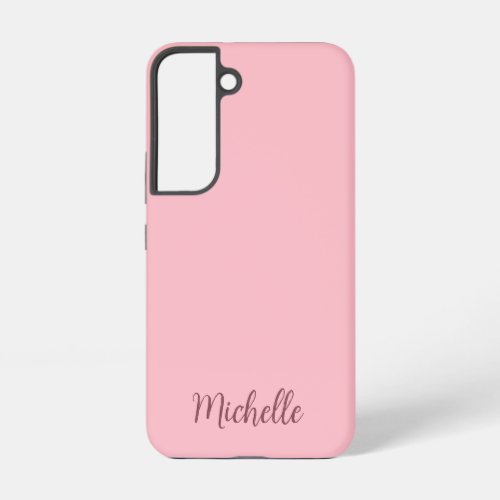 Rose Gold Typography Monogram Name Personalized Samsung Galaxy S22 Case