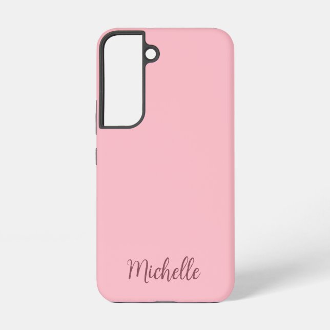 Rose Gold Typography Monogram Name Personalized Samsung Galaxy Case (Back)