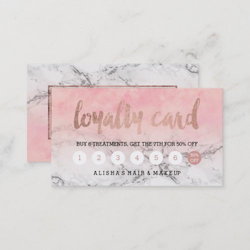 Rose gold typography watercolor marble loyalty