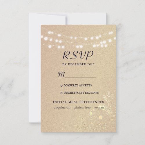 Rose Gold Typography Wedding RSVP Card