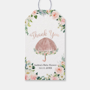 Printable tags for Favors, Rose Gold Thank you Tags, Instant Download -  Baer Design Studio